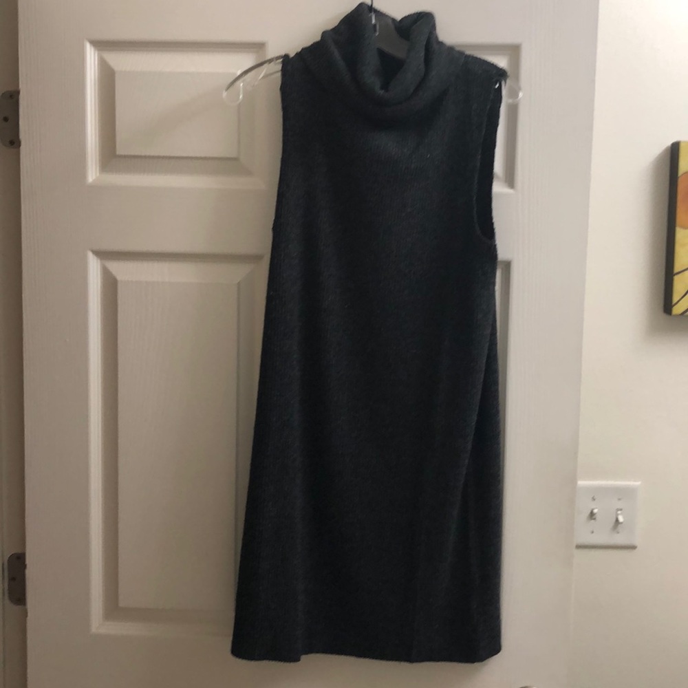 Turtleneck sleeveless sweater dress